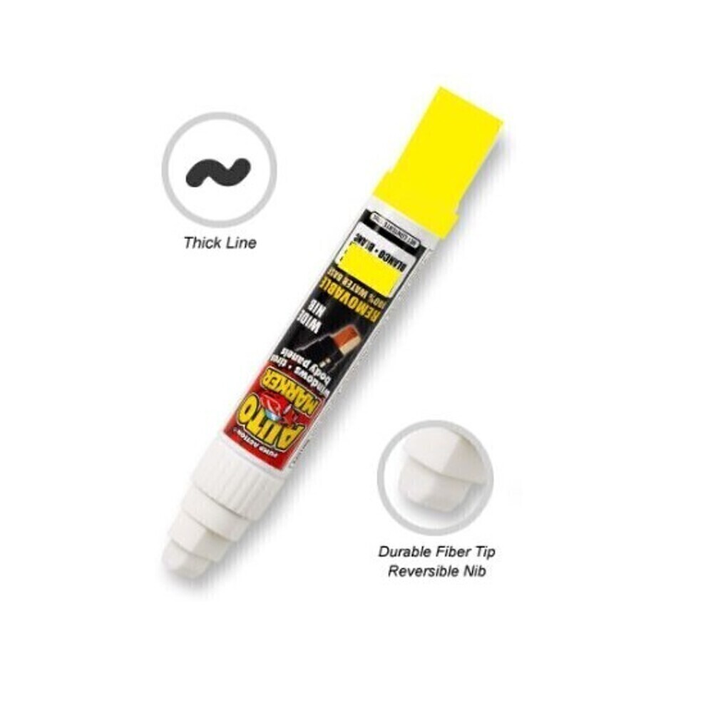 Auto Marker Pen Water Based, Touch Up, SUPER MET-AL, Jumbo YELLOW